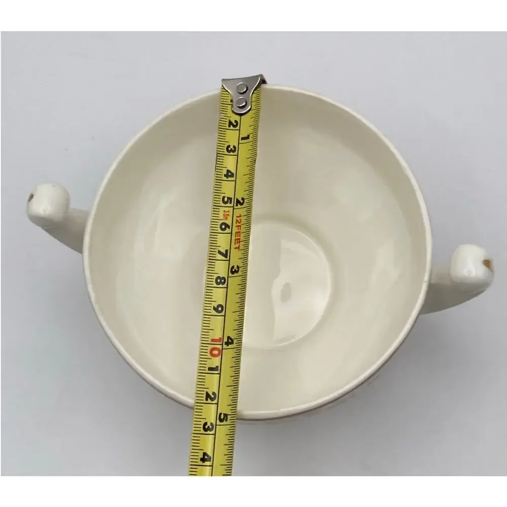 Vintage 1920's-1930's Mildred Pattern Mount Clemens Gold Rim Sugar bowl with Lid